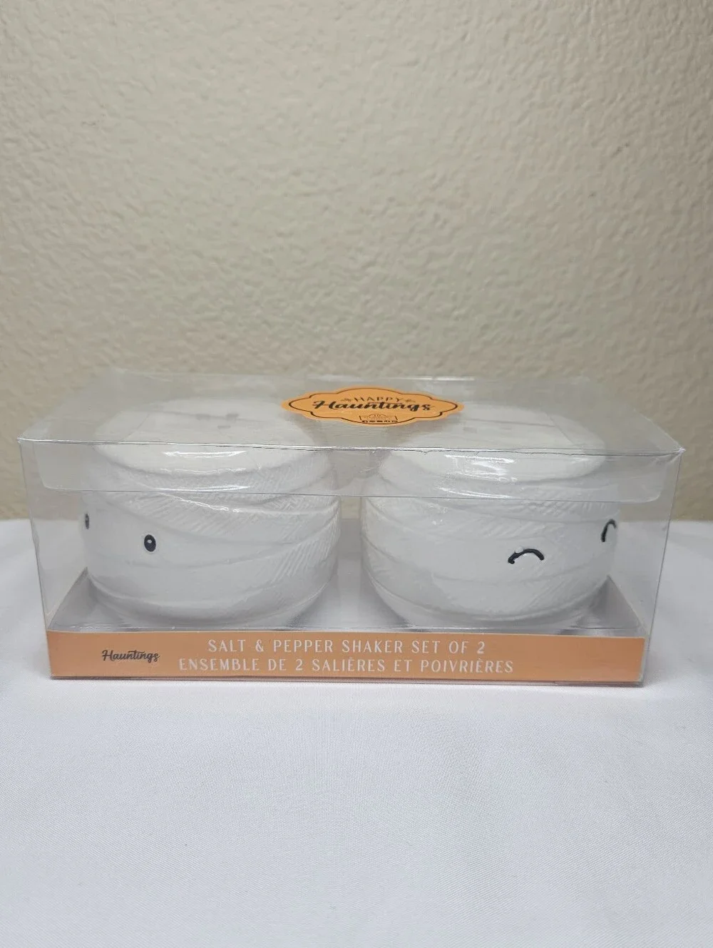 Happy Hauntings Mummy Salt & Pepper Shaker Set | Halloween Kitchen Décor | NEW